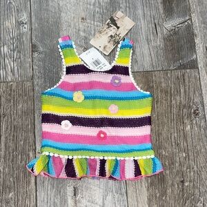 Hannah banana Colorful Striped Knit Tank Top